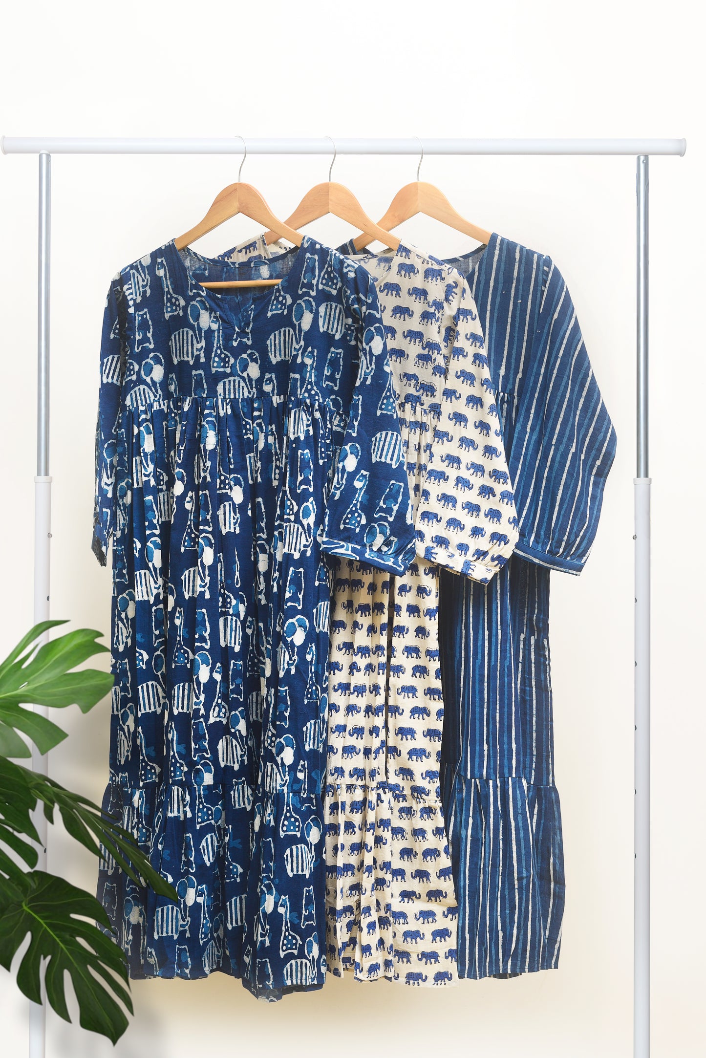 Ivory Hues Indigo Breeze Dress Kota Doria kurta set — Indian ethnic wear Singapore