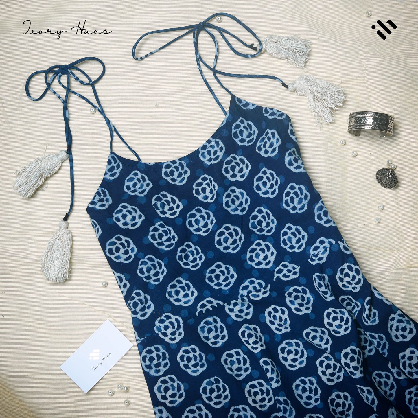Twilight Indigo Tie Up Dress