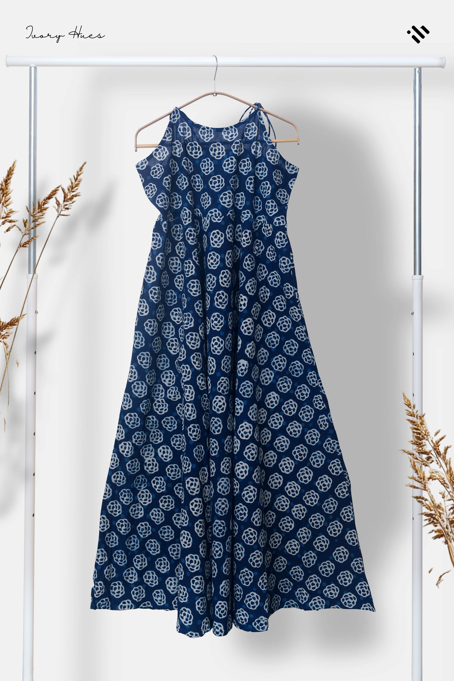 Twilight Indigo Tie Up Dress