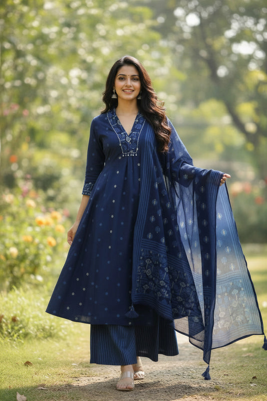 Ivory Hues Anokhi Neelima Indian ethnic kurta set — Indian ethnic wear Singapore