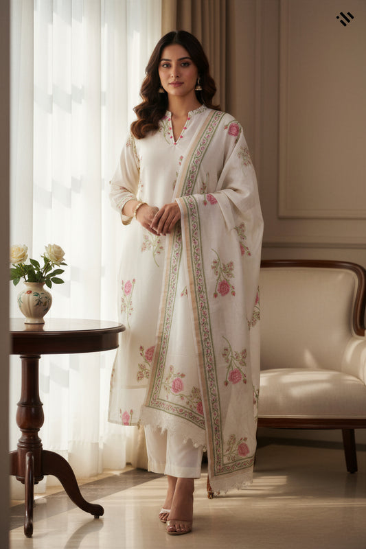 Ivory Hues Raaga Anya Chanderi kurta set — Indian ethnic wear Singapore