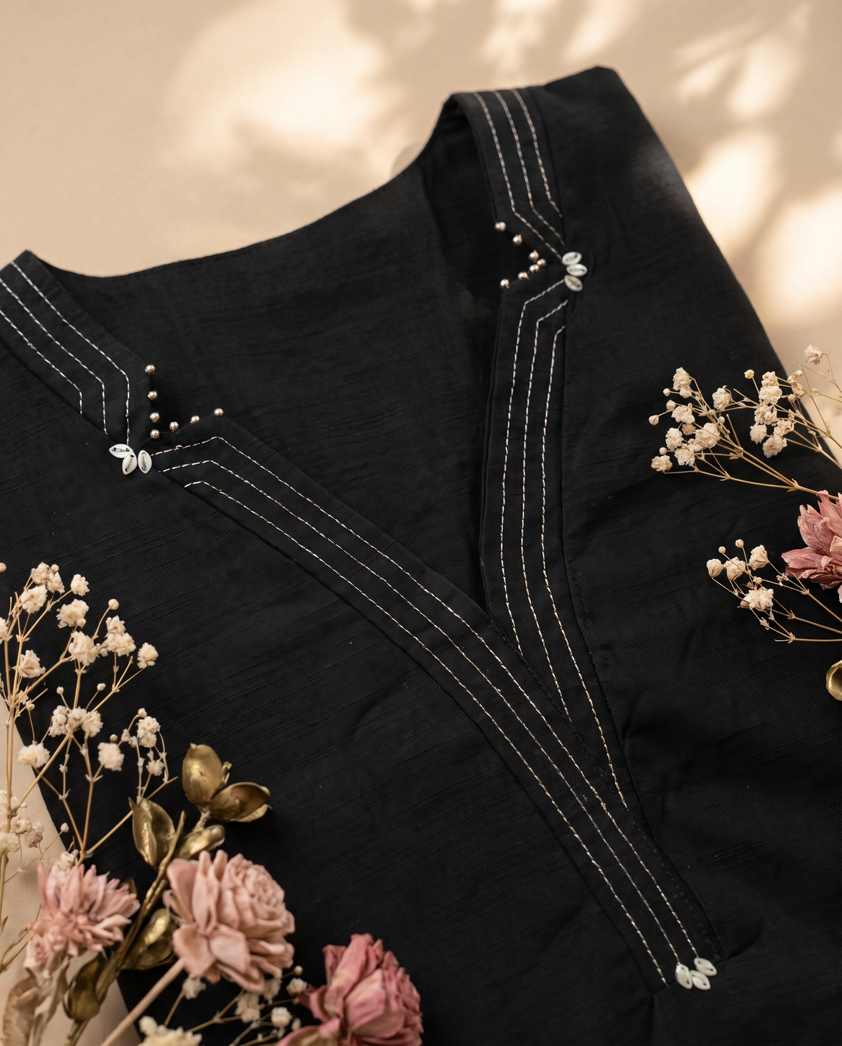 Noor Jaan — black Dola silk suit with contrasting dupatta — Ivory Hues, Indian ethnic wear Singapore