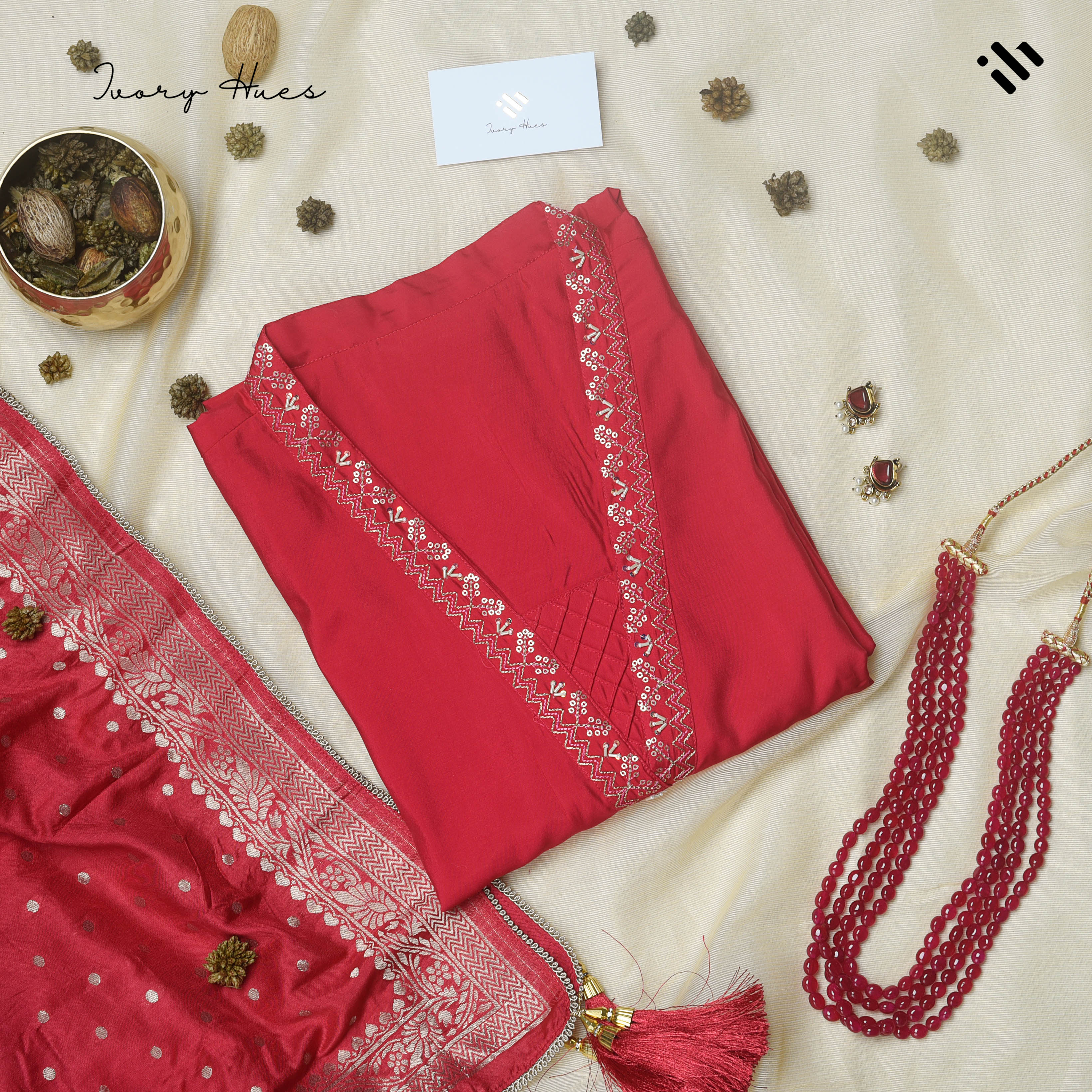Noor Shaam plum brocade shawl suit