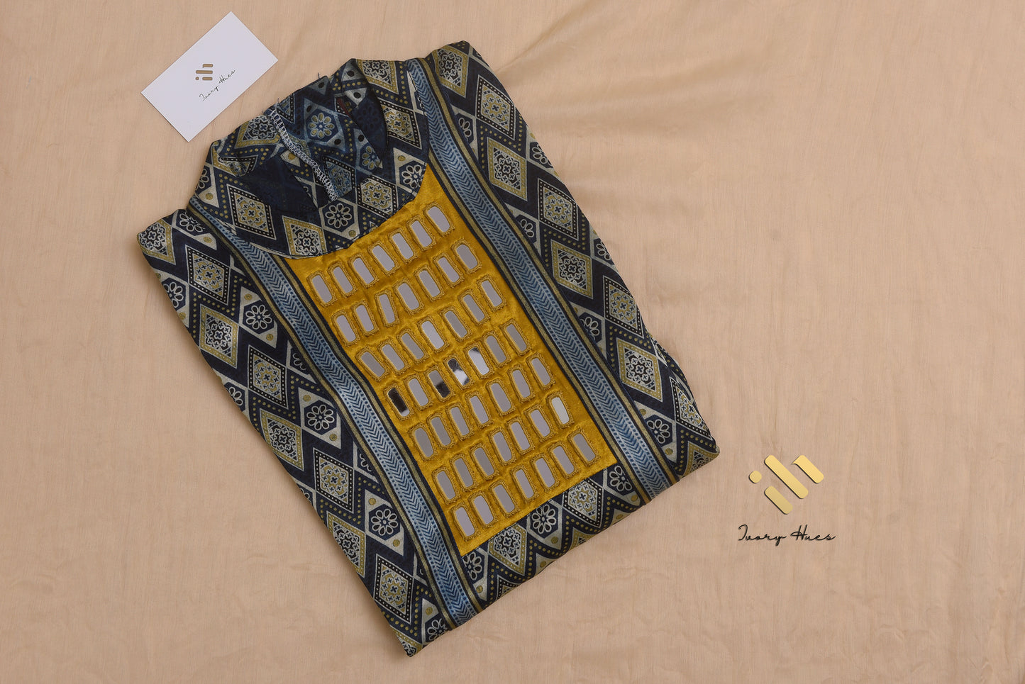 Ivory Hues Gulmarg Tana handblock print cotton kurti — Indian ethnic wear Singapore