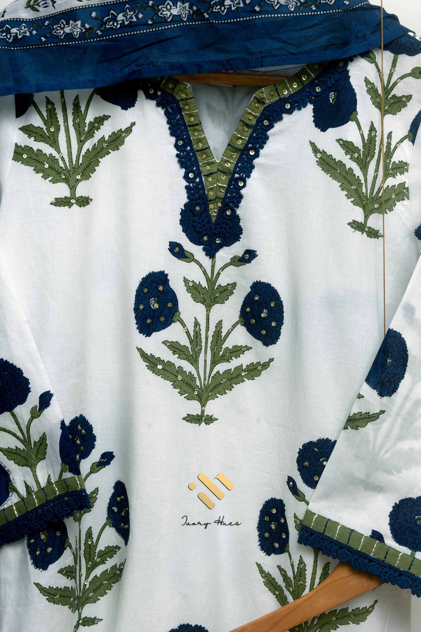Ivory Hues Malhar Sagar Indian ethnic kurta set — Indian ethnic wear Singapore
