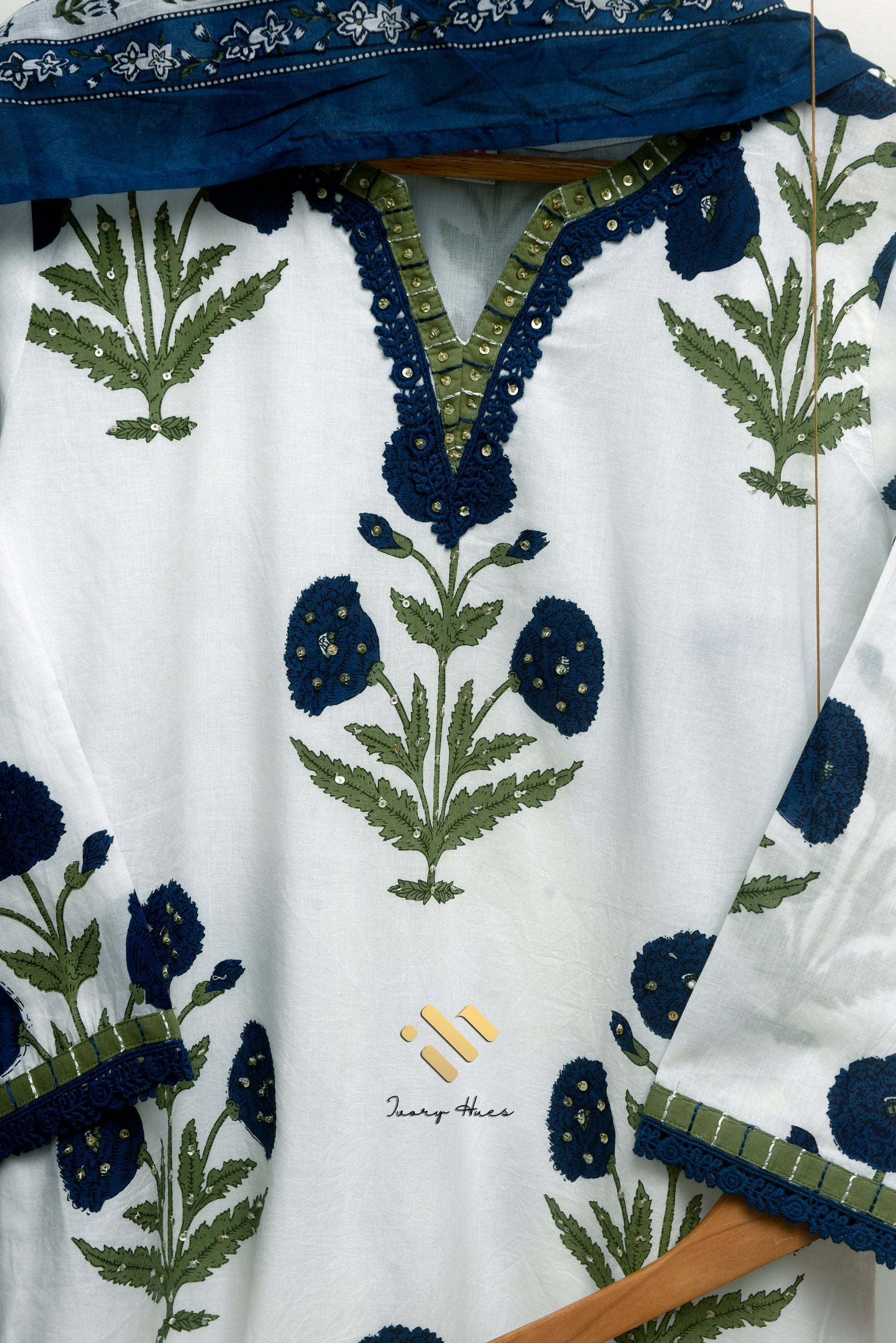 Ivory Hues Malhar Sagar Indian ethnic kurta set — Indian ethnic wear Singapore