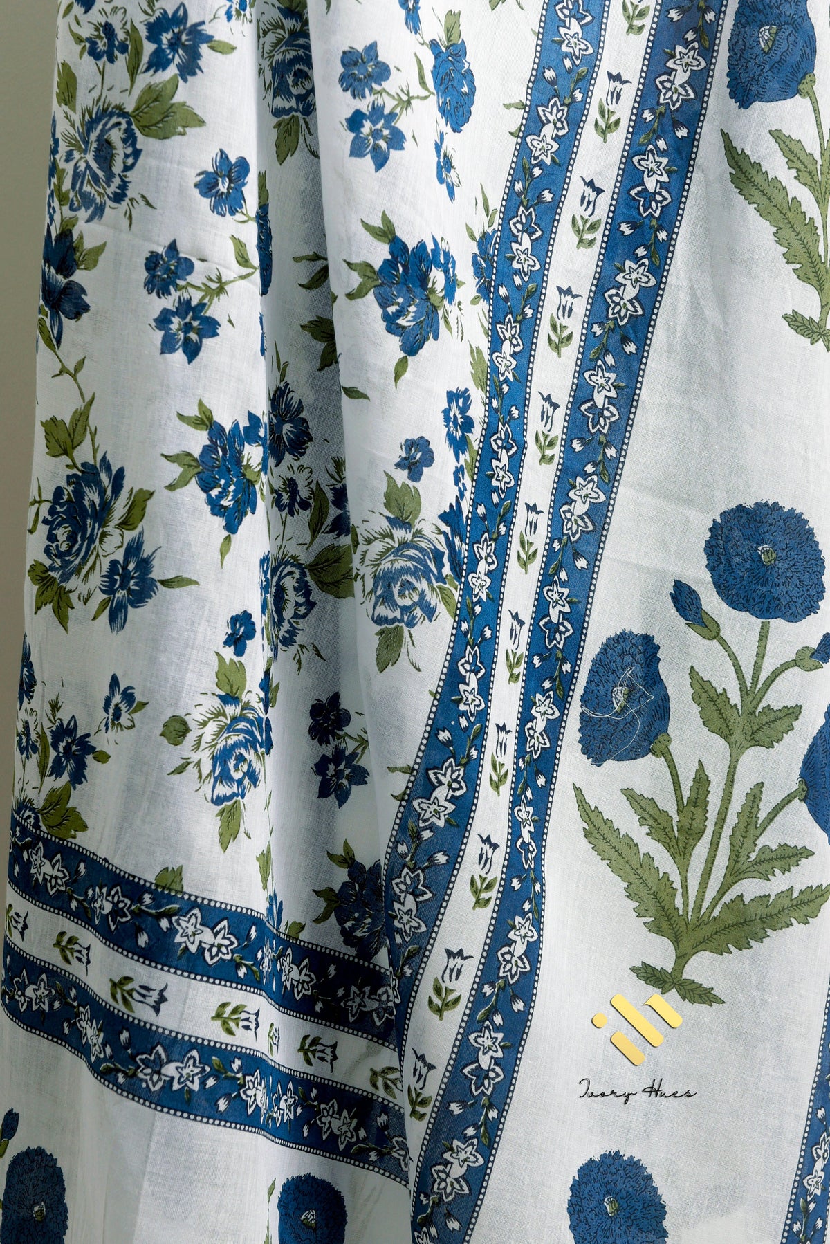 Malhar Sagar — white cotton suit set with Mughal handblock butta prints — Ivory Hues, Indian ethnic wear Singapore