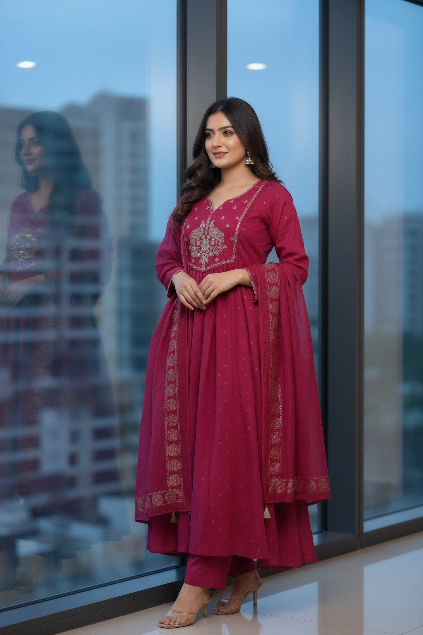 Ivory Hues Anokhi Mayuri handblock print cotton kurta set — Indian ethnic wear Singapore