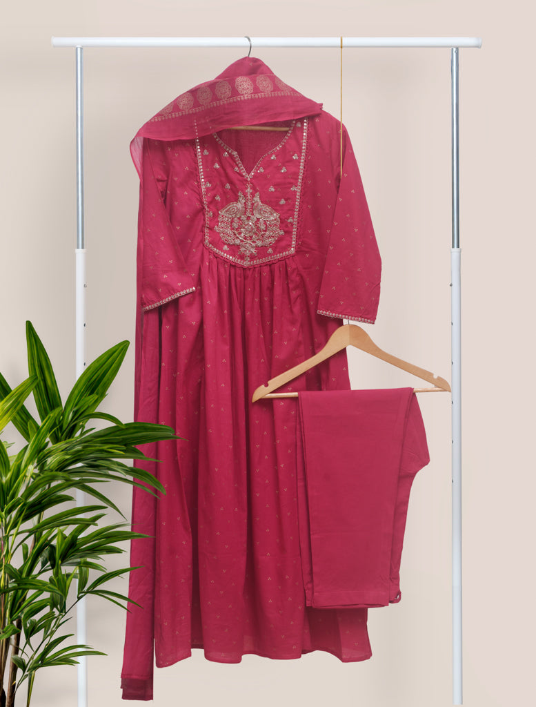 Ivory Hues Anokhi Mayuri handblock print cotton kurta set — Indian ethnic wear Singapore