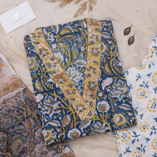 Ivory Hues Anokhi Nandini — handblock print cotton kurta set Singapore