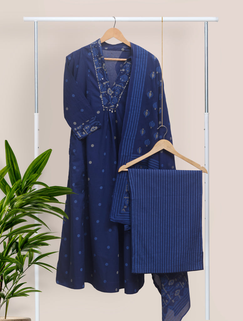 Ivory Hues Anokhi Neelima Indian ethnic kurta set — Indian ethnic wear Singapore