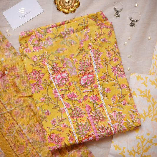 Ivory Hues Anokhi Taal — handblock print cotton kurta set Singapore