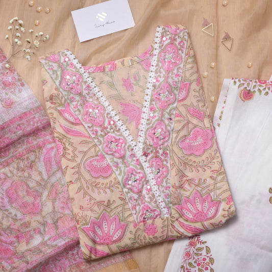 Ivory Hues Anokhi Chahat — handblock print cotton kurta set Singapore