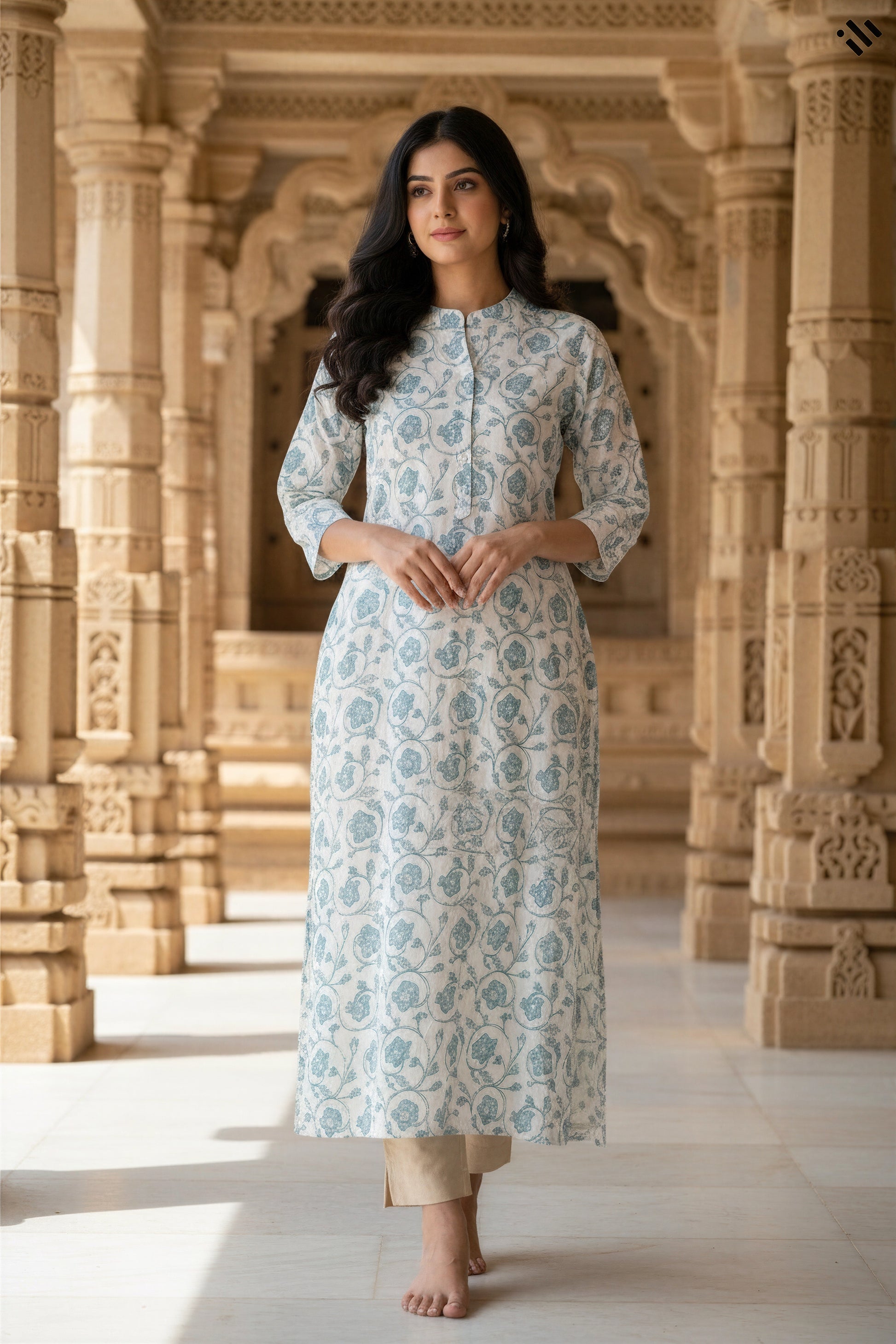 Ivory Hues Gulmarg Khushboo Indian ethnic kurta set — Indian ethnic wear Singapore