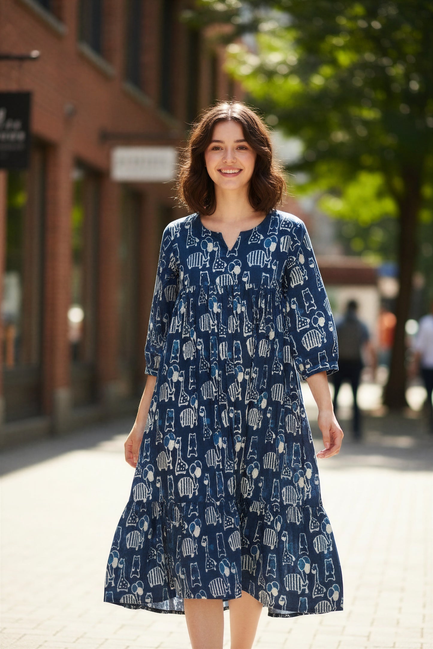 Ivory Hues Indigo Breeze Dress Kota Doria kurta set — Indian ethnic wear Singapore