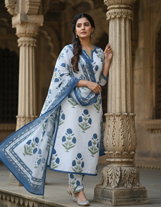 Ivory Hues Malhar Sagar — Indian ethnic kurta set Singapore