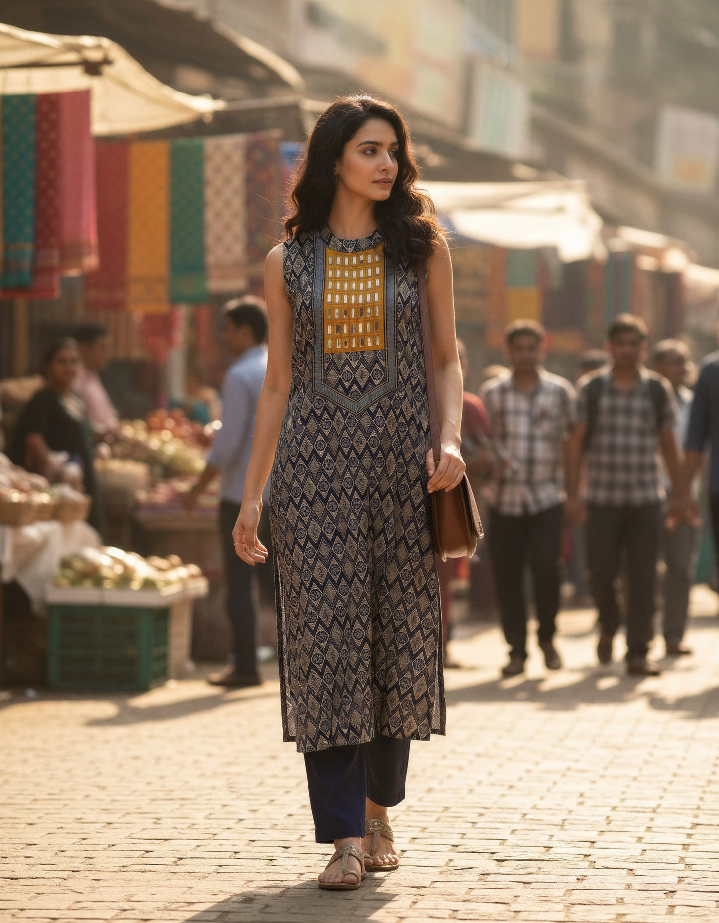 Ivory Hues Gulmarg Tana — handblock print cotton kurti Singapore