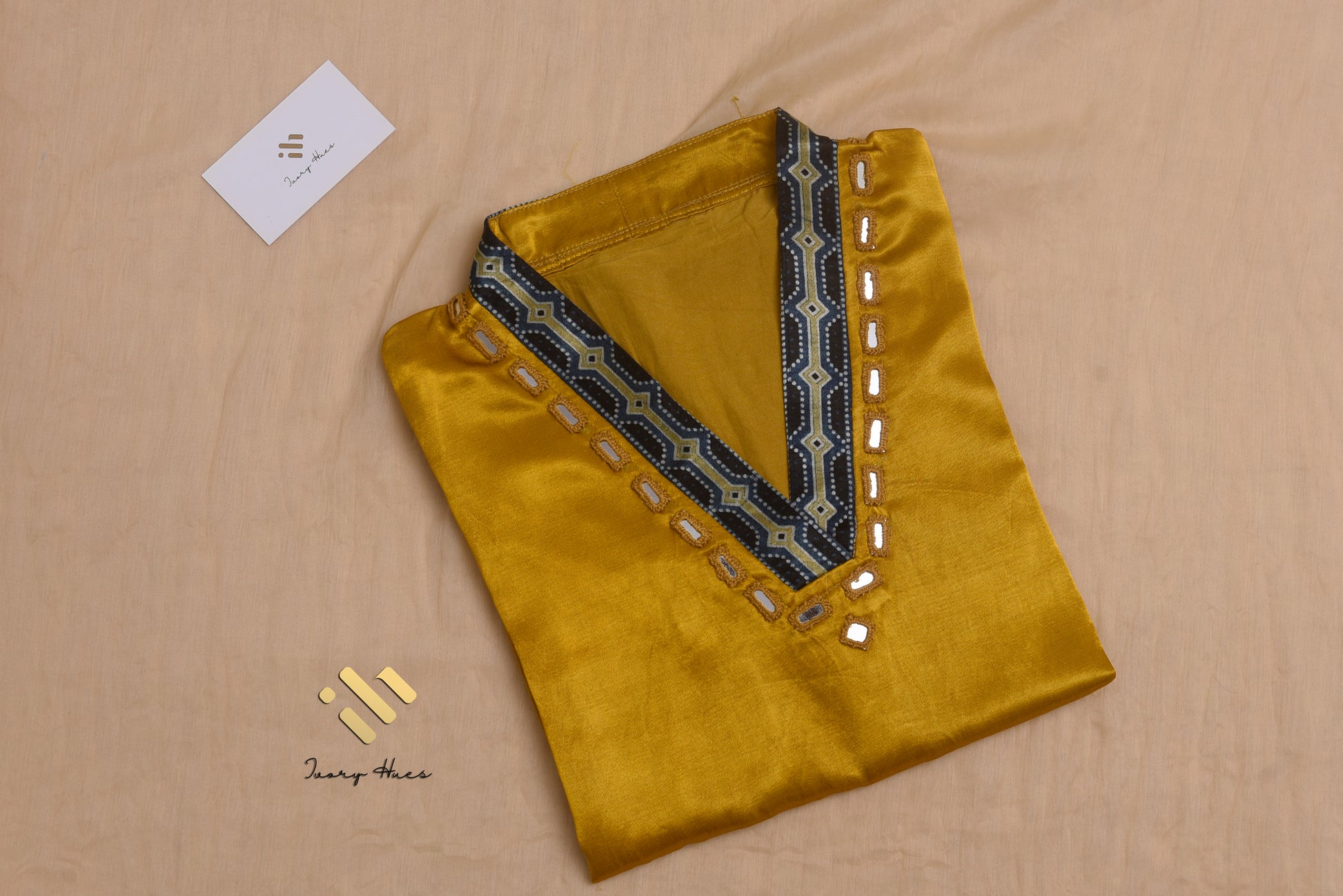 Ivory Hues Gulmarg Tarang handblock print cotton kurti — Indian ethnic wear Singapore