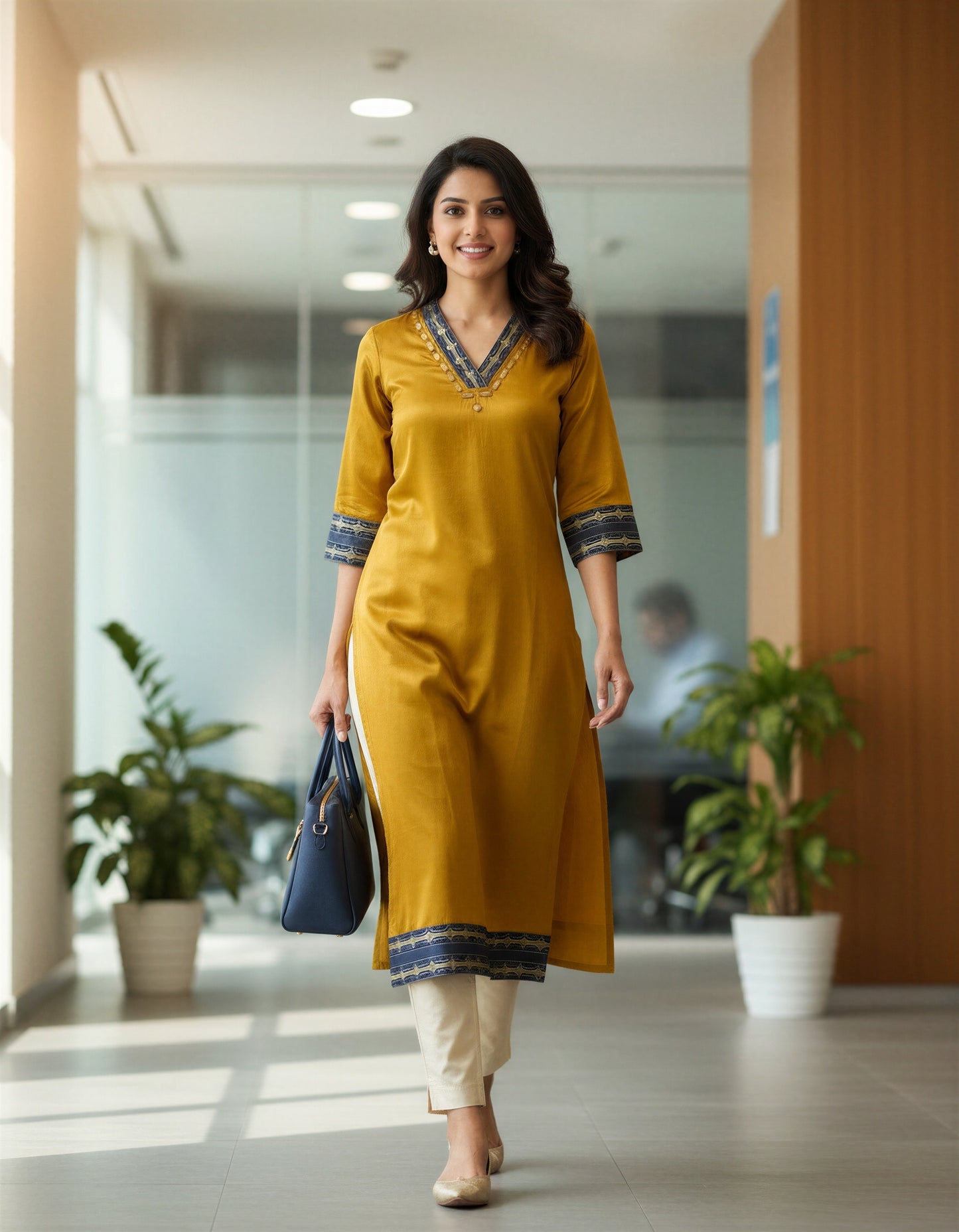 Ivory Hues Gulmarg Tarang — handblock print cotton kurti Singapore