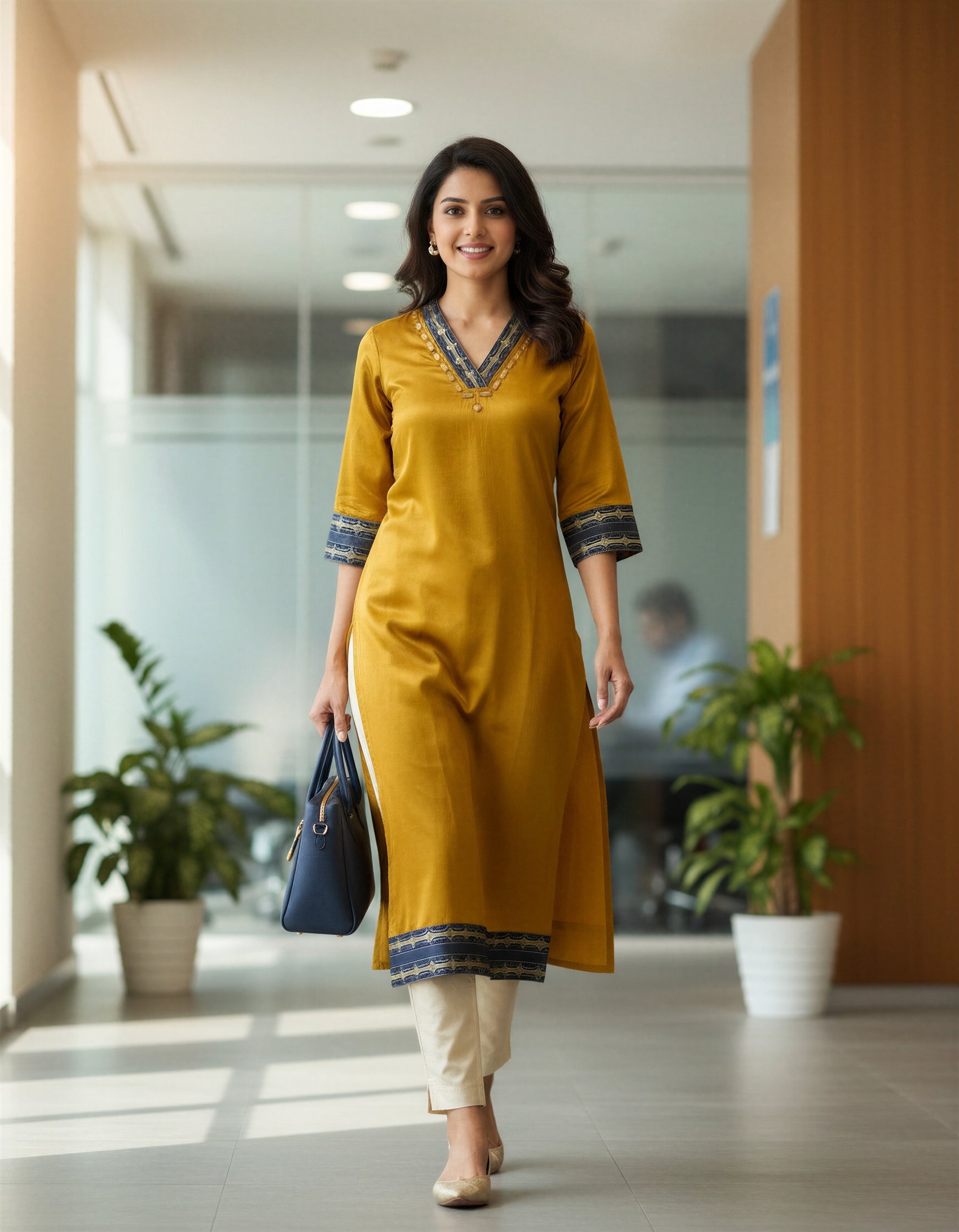Ivory Hues Gulmarg Tarang — handblock print cotton kurti Singapore