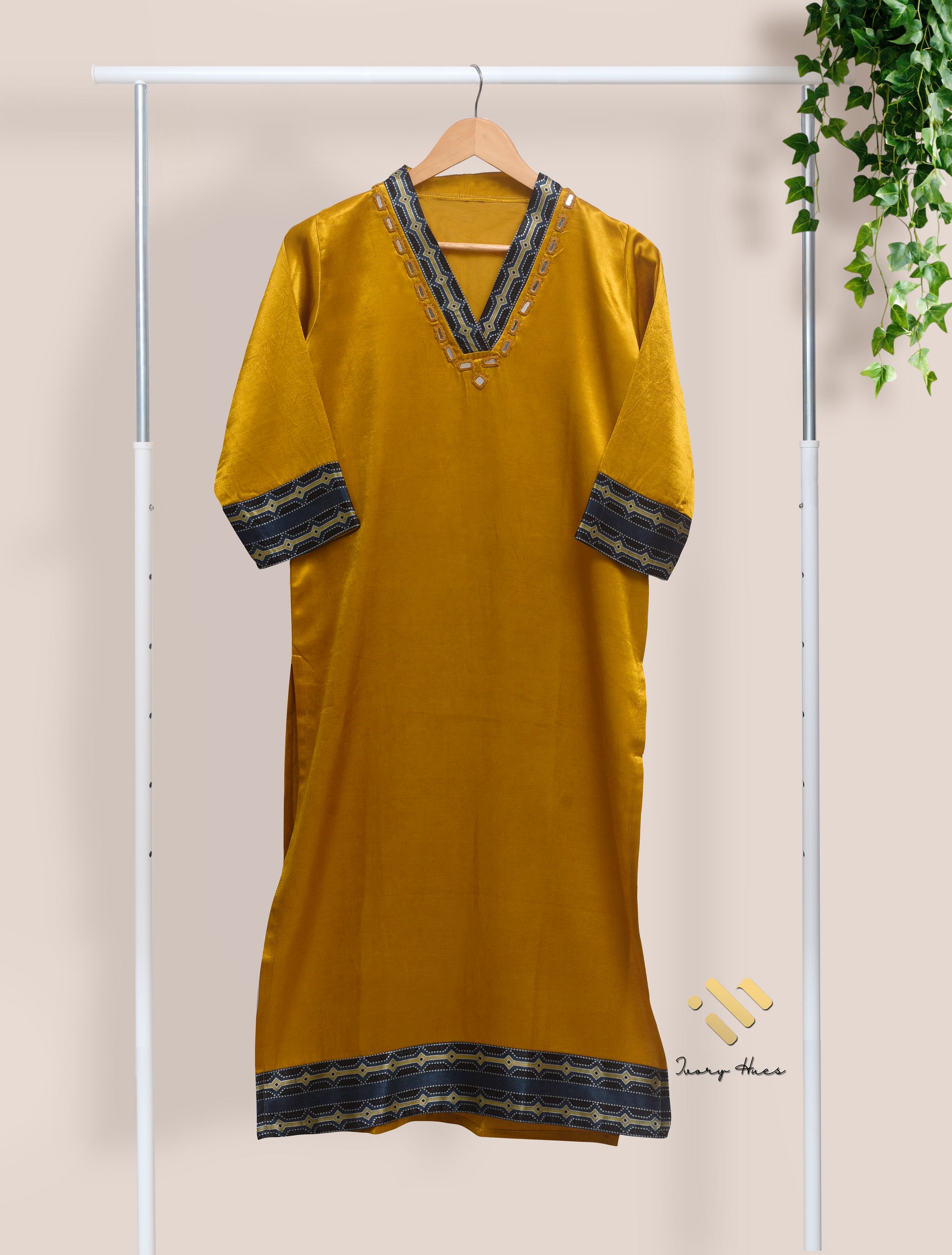 Ivory Hues Gulmarg Tarang handblock print cotton kurti — Indian ethnic wear Singapore