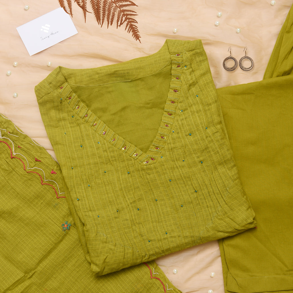 Ivory Hues Kota Kainaat Pankhudi — Kota Doria kurta set Singapore