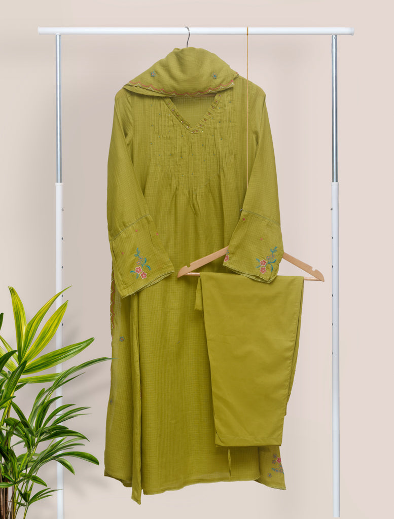 Ivory Hues Kota Kainaat Pankhudi Kota Doria kurta set — Indian ethnic wear Singapore