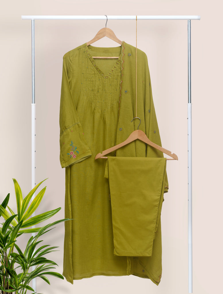 Ivory Hues Kota Kainaat Pankhudi Kota Doria kurta set — Indian ethnic wear Singapore