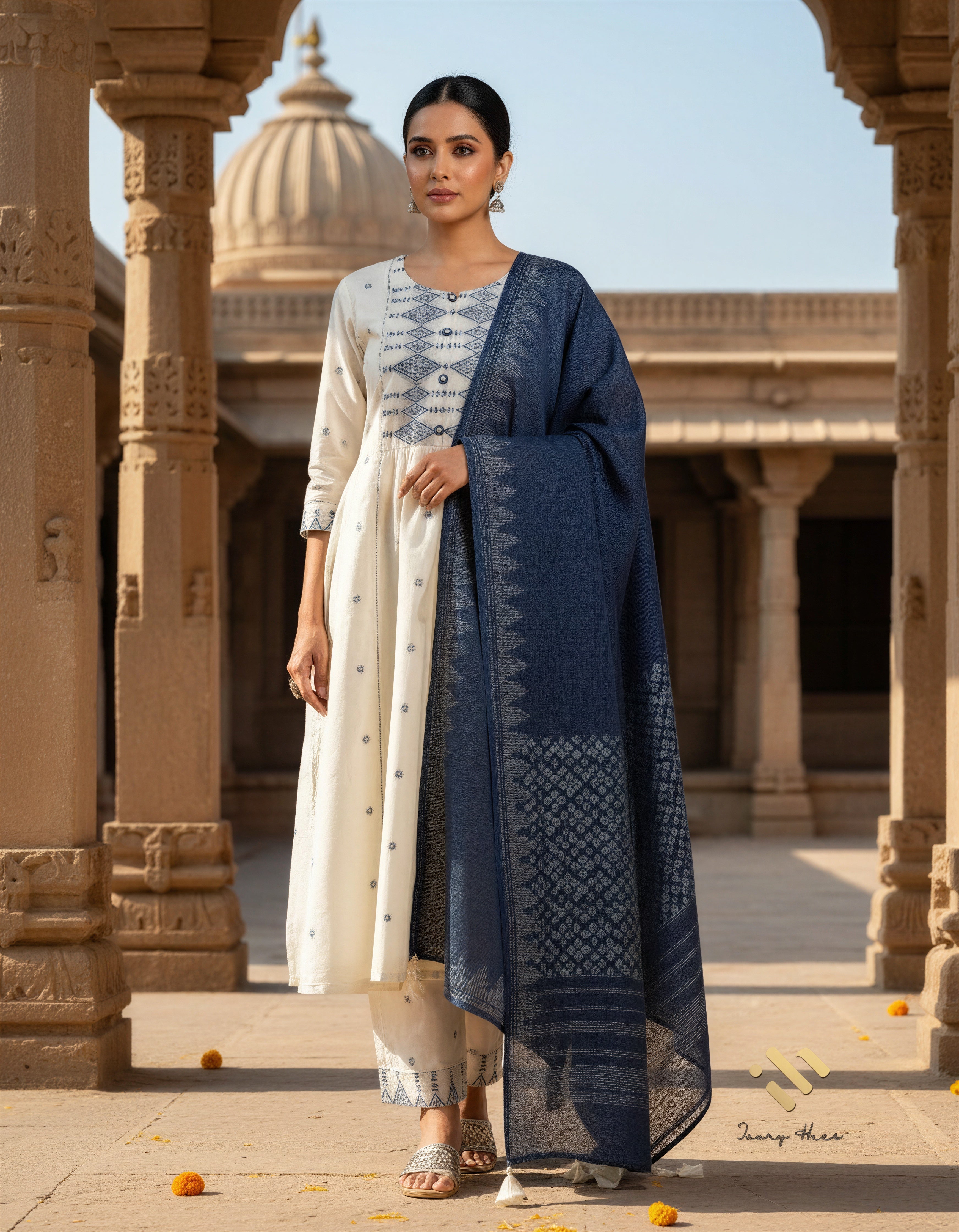 Malhar Resham Jamdani princess line suit