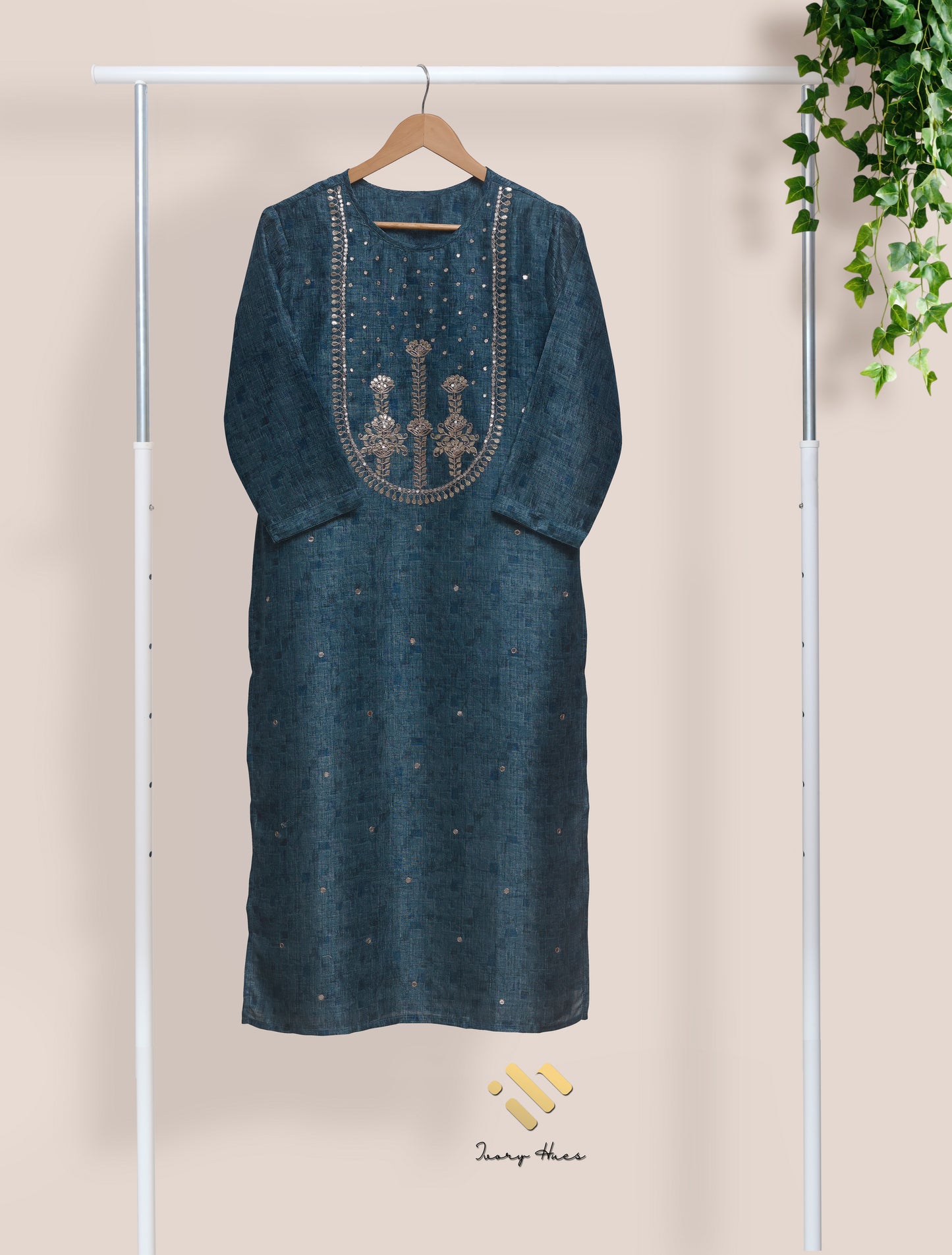 Ivory Hues Noor Neelam Indian ethnic kurta set — Indian ethnic wear Singapore