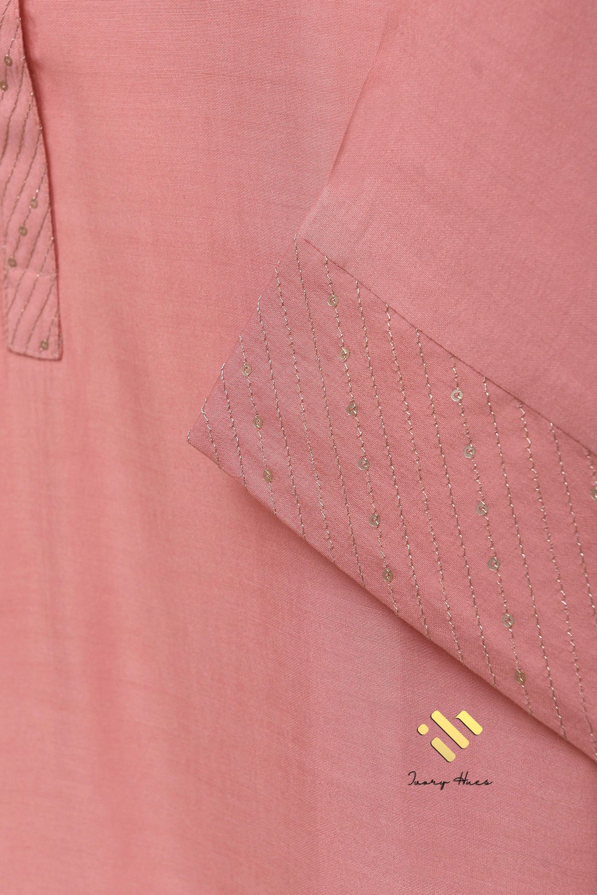 Noor Jahan — salmon suit set with digital-print contrast dupatta — Ivory Hues, Indian ethnic wear Singapore