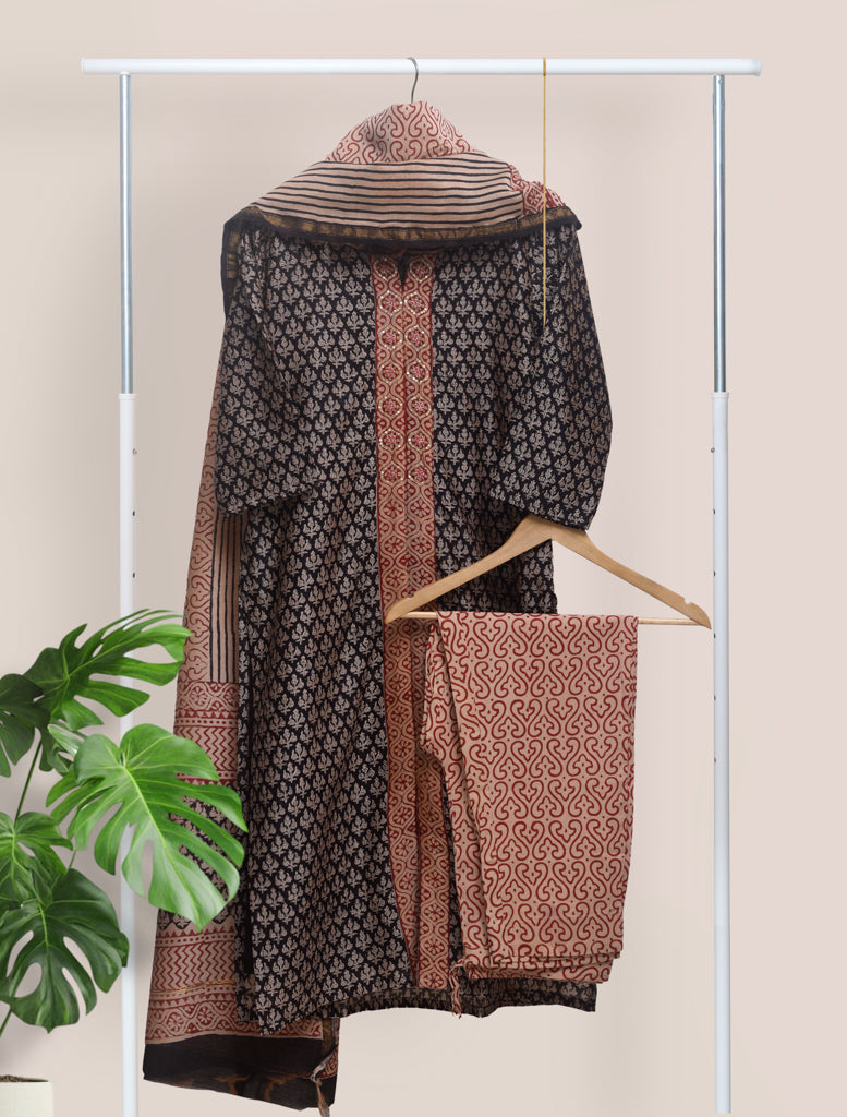 Ivory Hues Raaga Bhairavi Chanderi kurta set — Indian ethnic wear Singapore