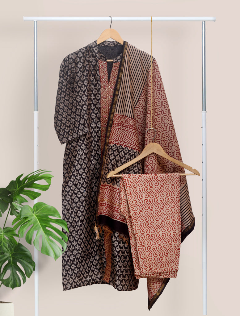 Ivory Hues Raaga Bhairavi Chanderi kurta set — Indian ethnic wear Singapore