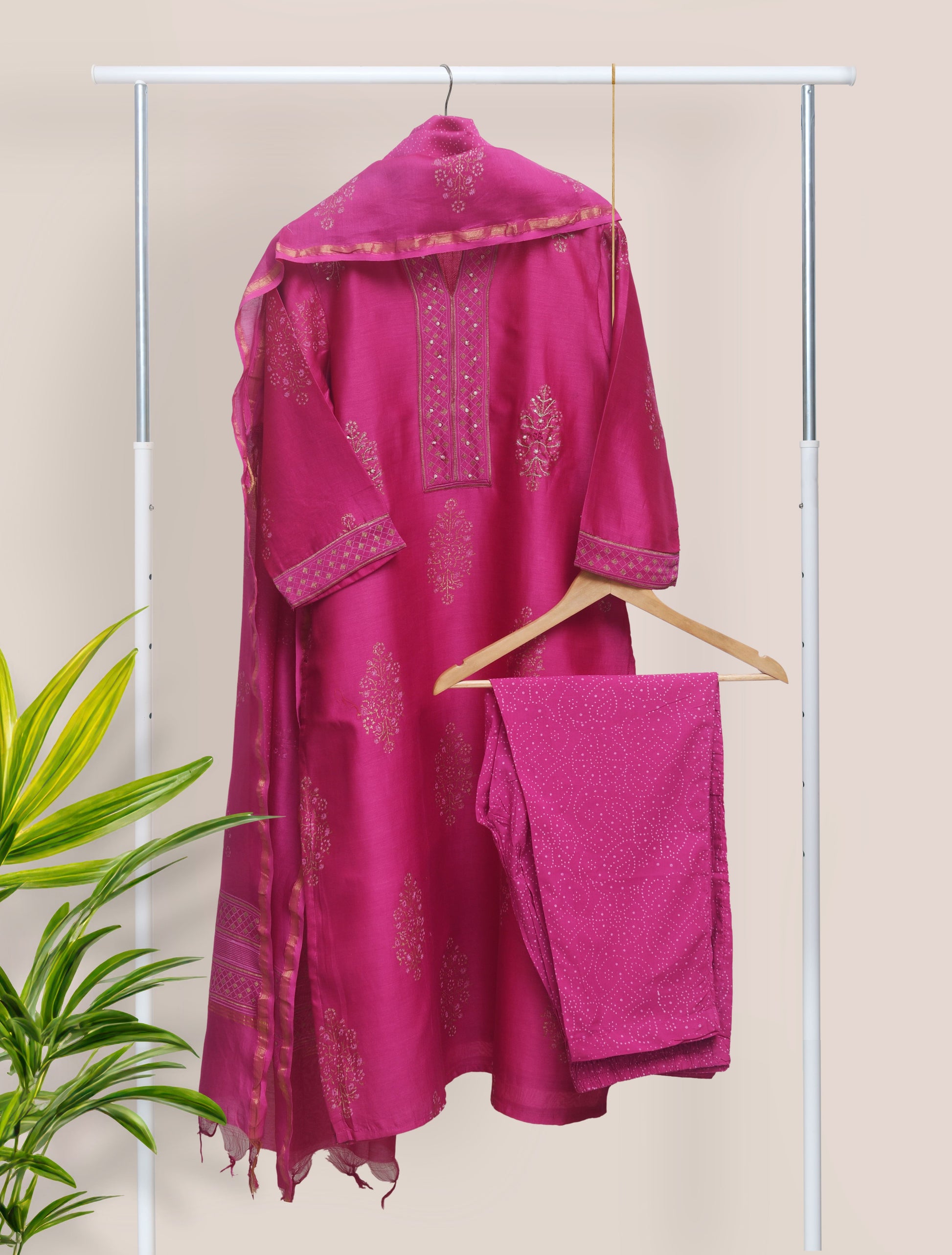Ivory Hues Raaga Mohini Chanderi kurta set — Indian ethnic wear Singapore