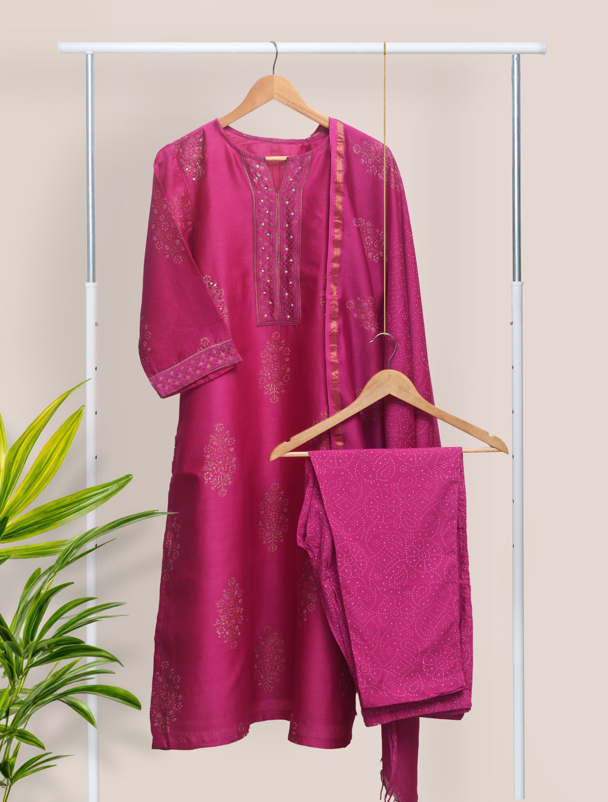 Ivory Hues Raaga Mohini Chanderi kurta set — Indian ethnic wear Singapore