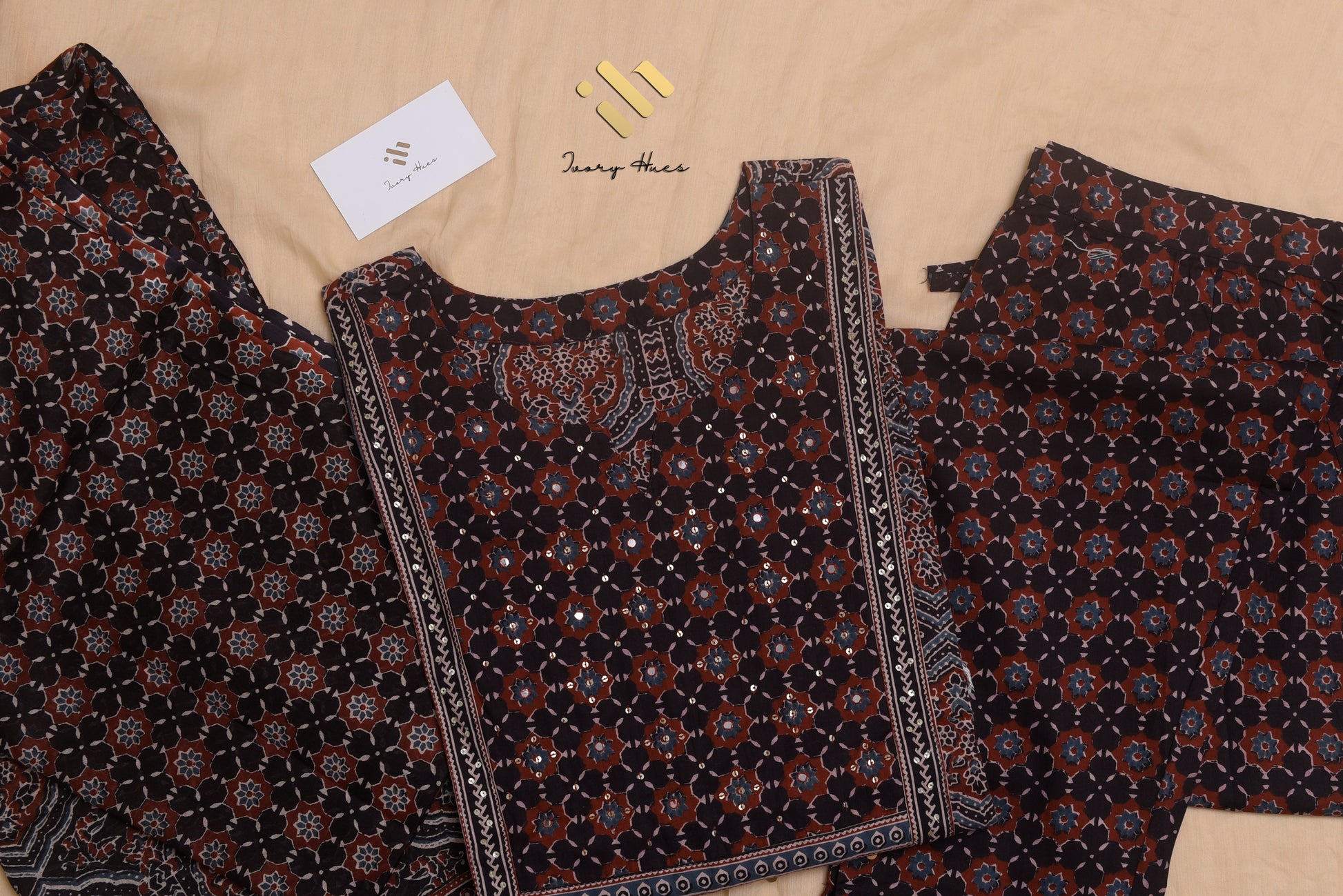 Ivory Hues Sunehri Utsaah Indian ethnic kurta set — Indian ethnic wear Singapore
