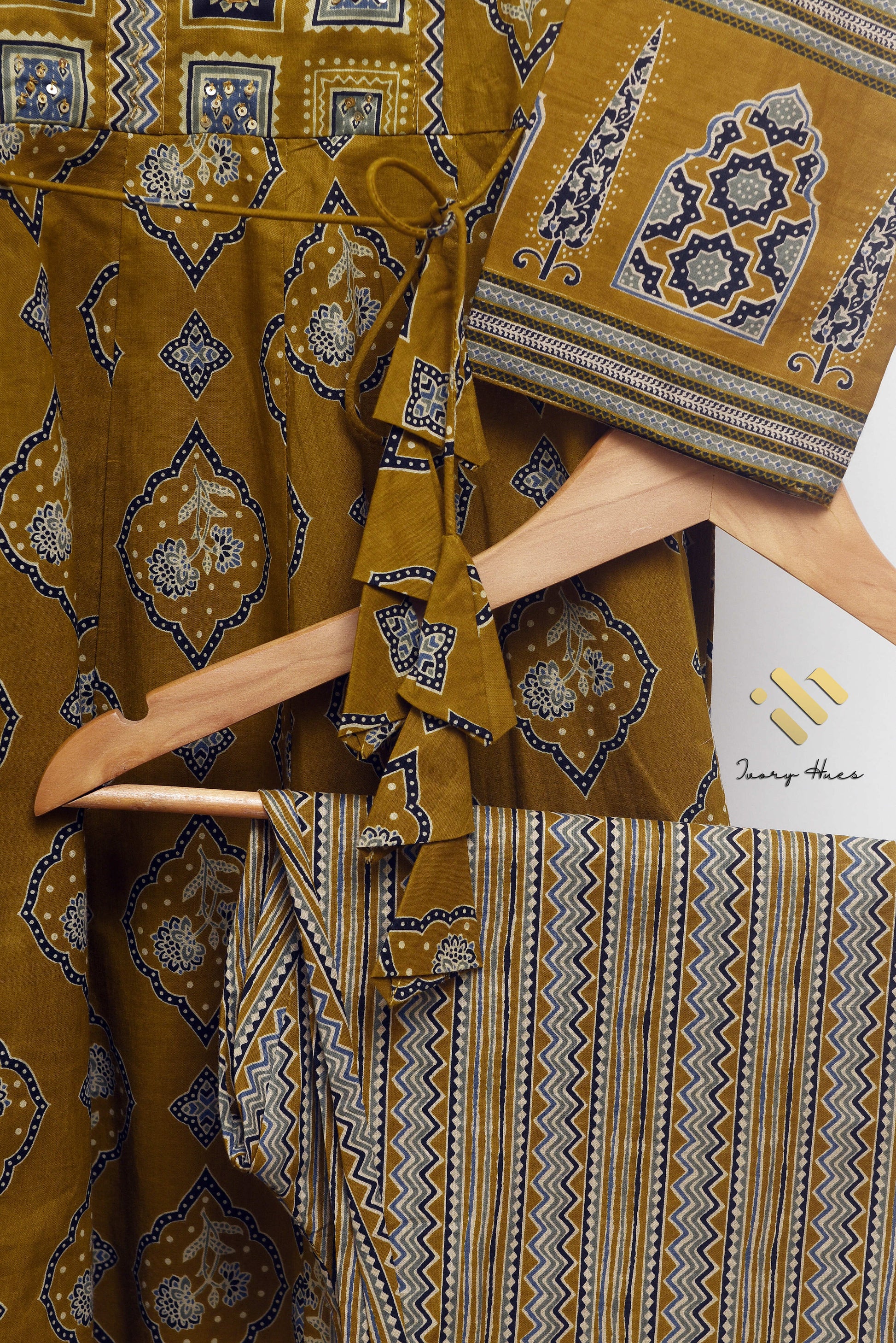 Ivory Hues Sunehri Haldi Indian ethnic kurta set — Indian ethnic wear Singapore